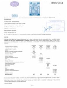 Traducción jurada de unas notas